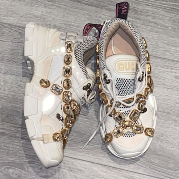 Gucci Flashtrek Sneakers With Removable Crystals, Size 37 - Picture 3 of 4